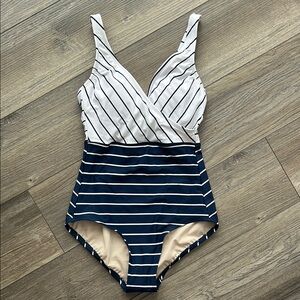 Kona Sol Striped One-Piece Swimsuit